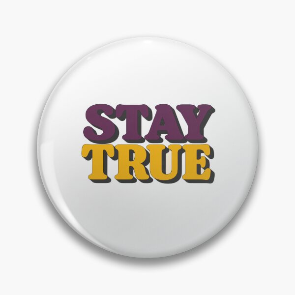 Item preview, Stay True Retro Typography | Bold Motivational Quote in Purple & Gold 3D Style designed and sold by Bright Nest Studio.