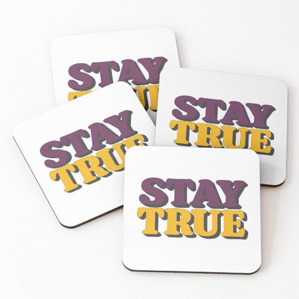 Item preview, Stay True Retro Typography | Bold Motivational Quote in Purple & Gold 3D Style designed and sold by Bright Nest Studio.