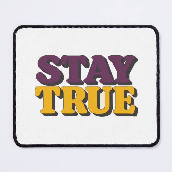 Item preview, Stay True Retro Typography | Bold Motivational Quote in Purple & Gold 3D Style designed and sold by Bright Nest Studio.