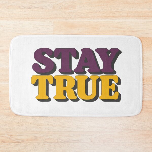Item preview, Stay True Retro Typography | Bold Motivational Quote in Purple & Gold 3D Style designed and sold by Bright Nest Studio.