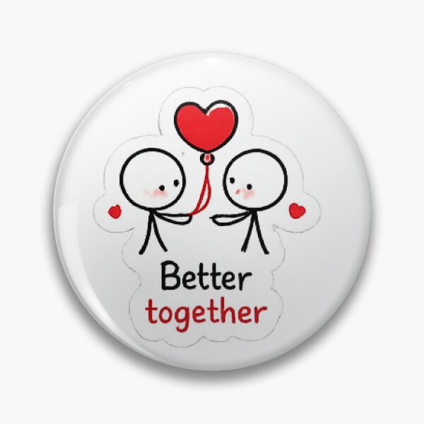 Item preview, Better Together Cute Stick Figures Love Balloon designed and sold by Northline Creative.