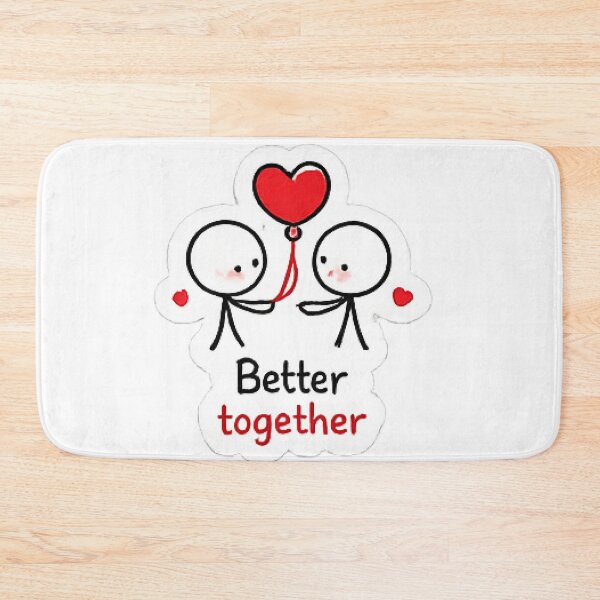 Item preview, Better Together Cute Stick Figures Love Balloon designed and sold by Northline Creative.