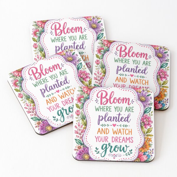 Item preview, Bloom Where You Are Planted Floral Inspirational Quote Design designed and sold by Essamiy.