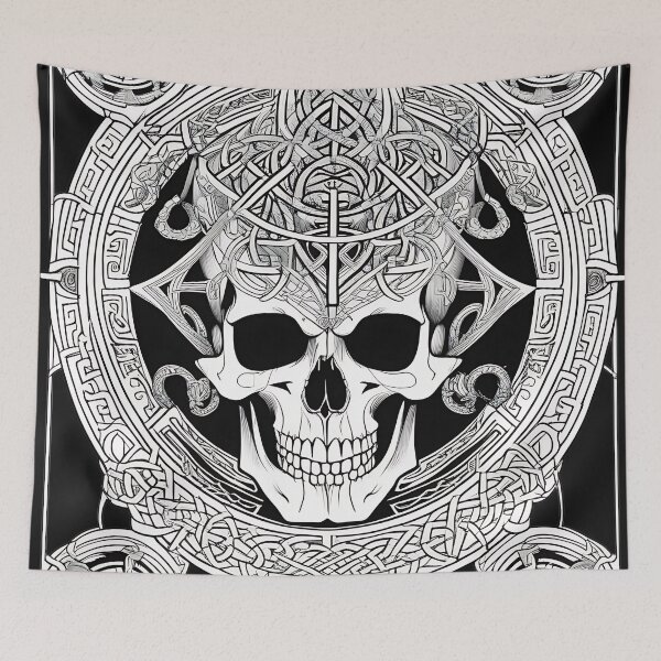 Item preview, Lovecraftian Cthulhu Skull Celtic Engraving designed and sold by DarkOriginArts.