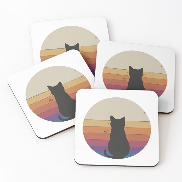 Item preview, Mrrrrfect Retro Cat Sunset designed and sold by a-journey.