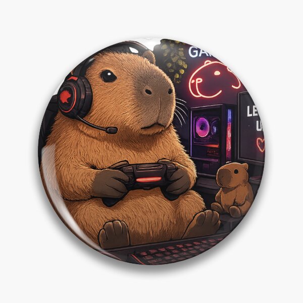 Item preview, Capybara Gaming Cartoon Design designed and sold by Aramdesing.