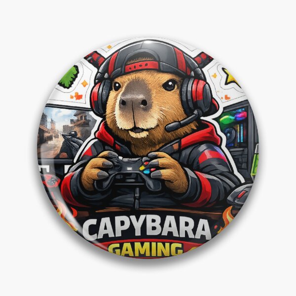 Item preview, Capybara Gaming Cartoon Design designed and sold by Aramdesing.