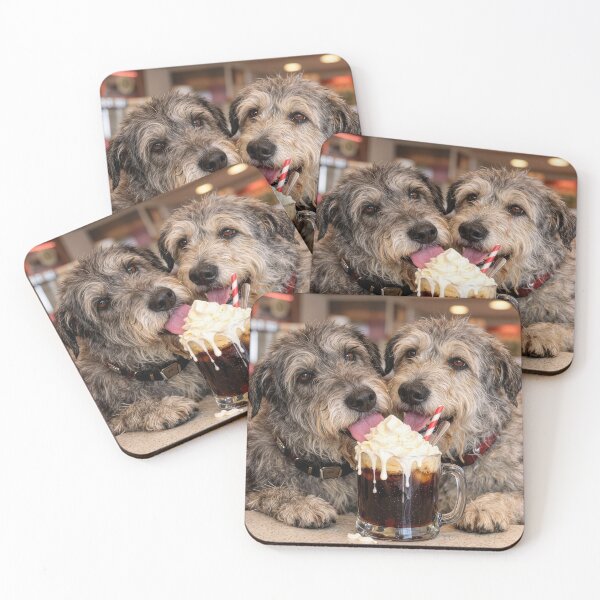Item preview, Two Irish Wolfhounds Sharing a Root Beer Float designed and sold by Maria Dryfhout.