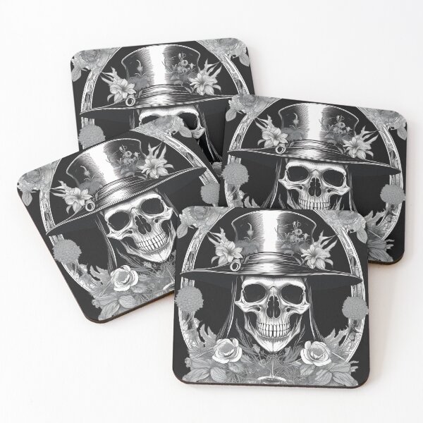 Item preview, Victorian Gothic Top Hat Skull Engraving designed and sold by DarkOriginArts.