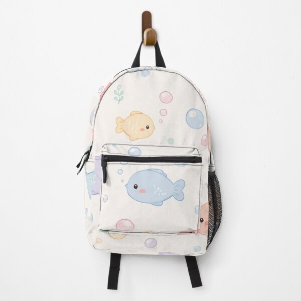 Item preview, Kawaii Pastel Fish & Bubbles Seamless Pattern – Cute Ocean Aesthetic Design designed and sold by Sprklebrand.
