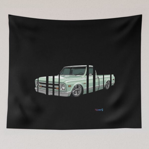 Item preview, Chevrole C10 1967 Chevy C10, lowered stance, mint green paint chrome trim old-school garage v 14 designed and sold by Neon G.