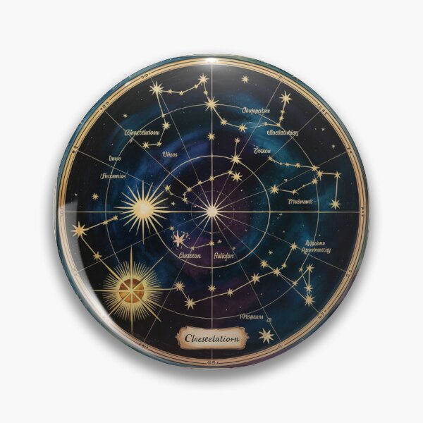 Item preview, Celestial Star Map Round Vintage Astronomy Gold Art designed and sold by CalmCapy Co.