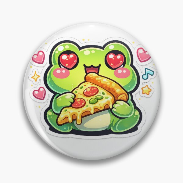 Item preview, Pizza Lover Frog – Cute Heart Eyes Cartoon Frog Aesthetic designed and sold by ArtsyExplorer.