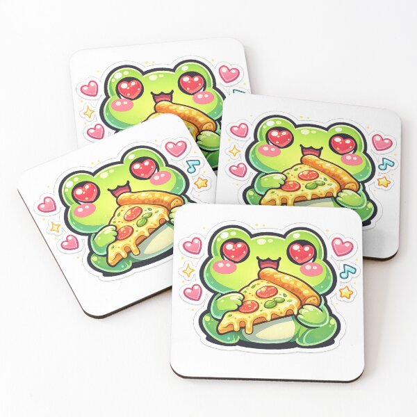 Item preview, Pizza Lover Frog – Cute Heart Eyes Cartoon Frog Aesthetic designed and sold by ArtsyExplorer.