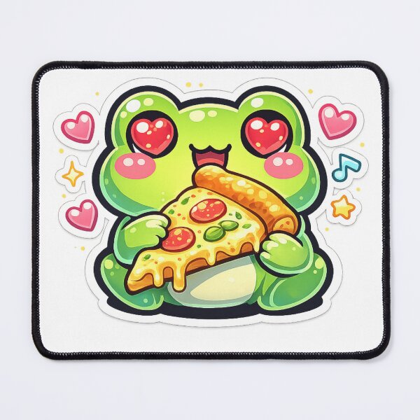Item preview, Pizza Lover Frog – Cute Heart Eyes Cartoon Frog Aesthetic designed and sold by ArtsyExplorer.