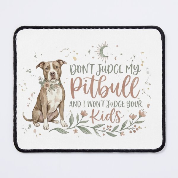 Item preview, Don't Judge My Pitbull - Boho Watercolor Floral Celestial Dog Art designed and sold by My Pitbull Place.