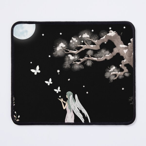 Item preview, Moonlit Angel Garden Fantasy Watercolor Art designed and sold by ruchikadesigns.