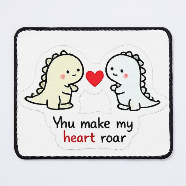 Item preview, You Make My Heart Roar Cute Dinosaur Couple designed and sold by Northline Creative.