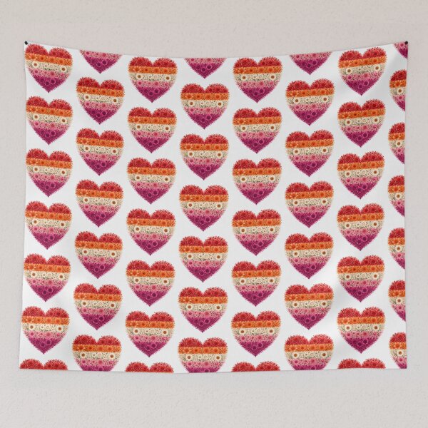 Item preview, Lesbian flag floral heart in watercolour style designed and sold by KLflorals.