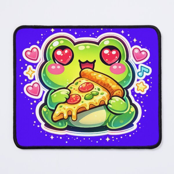 Item preview, Pizza Lover Frog – Cute Heart Eyes Cartoon Frog Aesthetic Neon designed and sold by ArtsyExplorer.