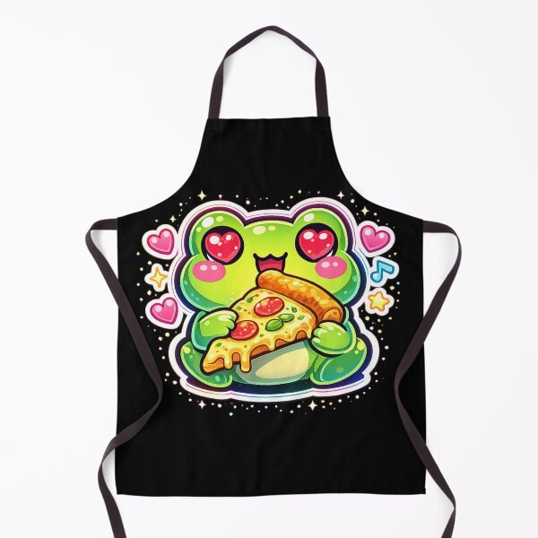 Item preview, Pizza Lover Frog – Cute Heart Eyes Cartoon Frog Aesthetic Neon designed and sold by ArtsyExplorer.