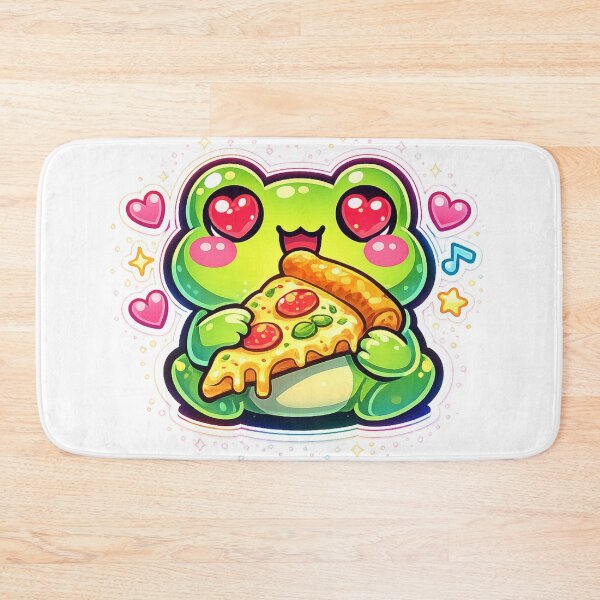 Item preview,  Pizza Lover Frog – Cute Heart Eyes Cartoon Frog Aesthetic Neon designed and sold by ArtsyExplorer.