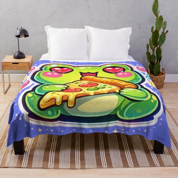 Item preview,  Pizza Lover Frog – Cute Heart Eyes Cartoon Frog Aesthetic Neon designed and sold by ArtsyExplorer.