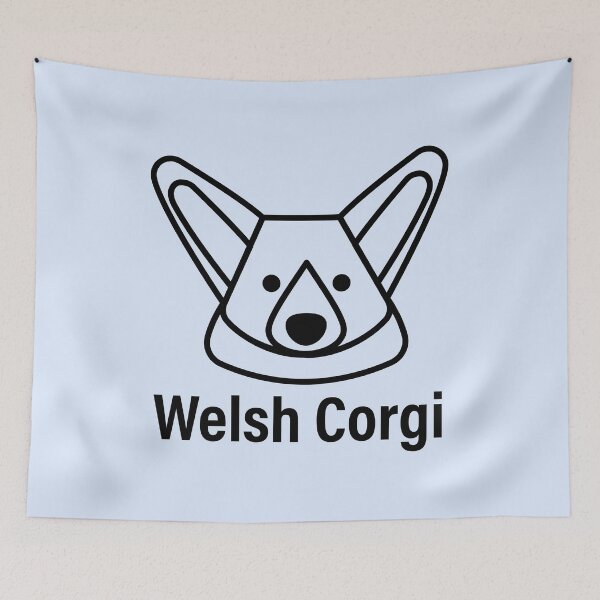 Item preview, Welsh corgi face one color logo designed and sold by Konopikyu.