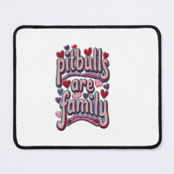 Item preview, Pitbulls Are Family - 3D Beaded Embroidery Retro Groovy Typography designed and sold by My Pitbull Place.
