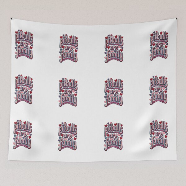 Item preview, Pitbulls Are Family - 3D Beaded Embroidery Retro Groovy Typography designed and sold by My Pitbull Place.