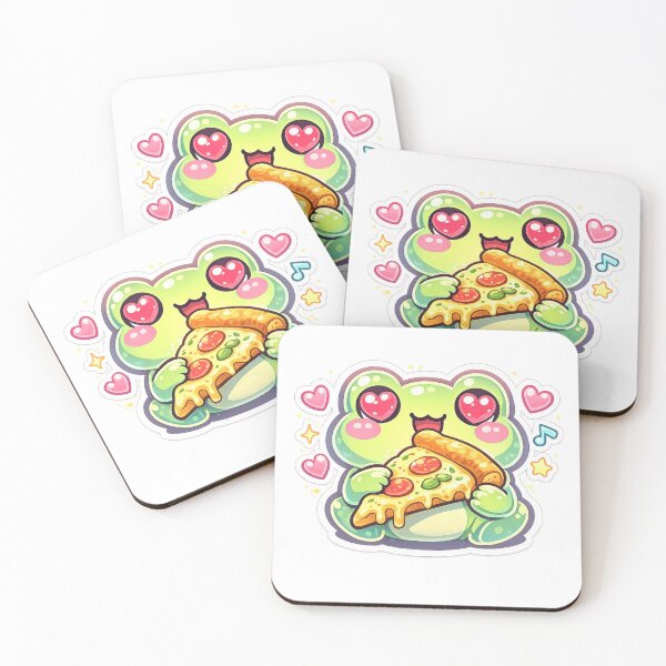 Item preview, Pizza Lover Frog – Cute Heart Eyes Cartoon Frog Aesthetic Pastel designed and sold by ArtsyExplorer.