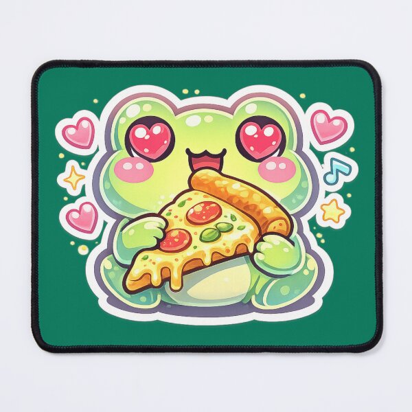 Item preview, Pizza Lover Frog – Cute Heart Eyes Cartoon Frog Aesthetic Pastel designed and sold by ArtsyExplorer.