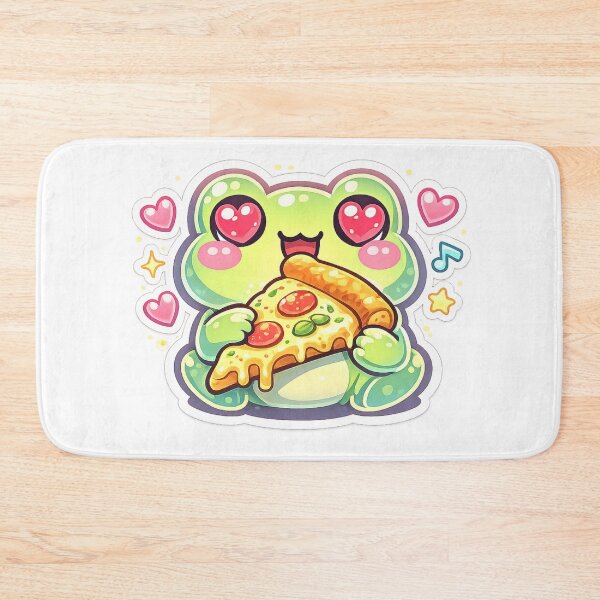 Item preview, Pizza Lover Frog – Cute Heart Eyes Cartoon Frog Aesthetic Pastel designed and sold by ArtsyExplorer.