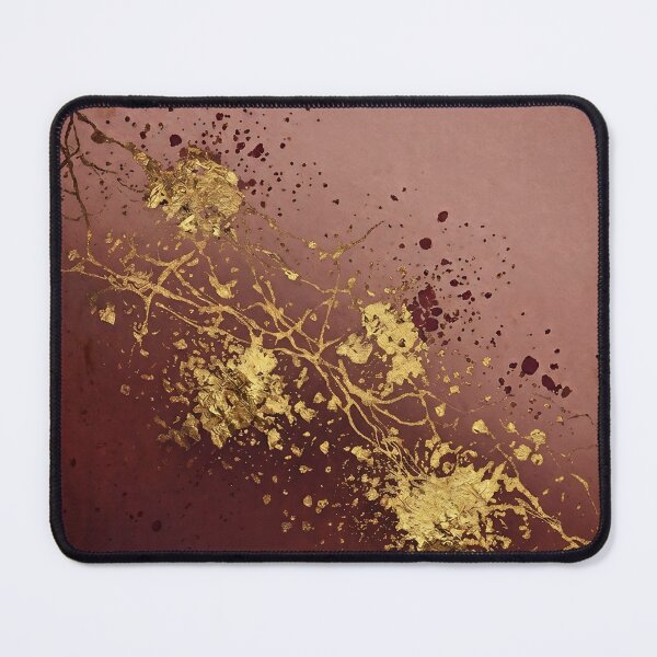 Item preview, Burgundy Gold Abstract Kintsugi Inspired Art designed and sold by asudesign.