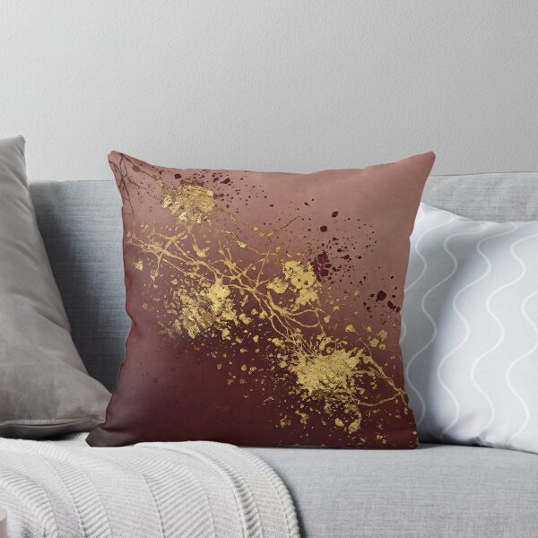 Item preview, Burgundy Gold Abstract Kintsugi Inspired Art designed and sold by asudesign.