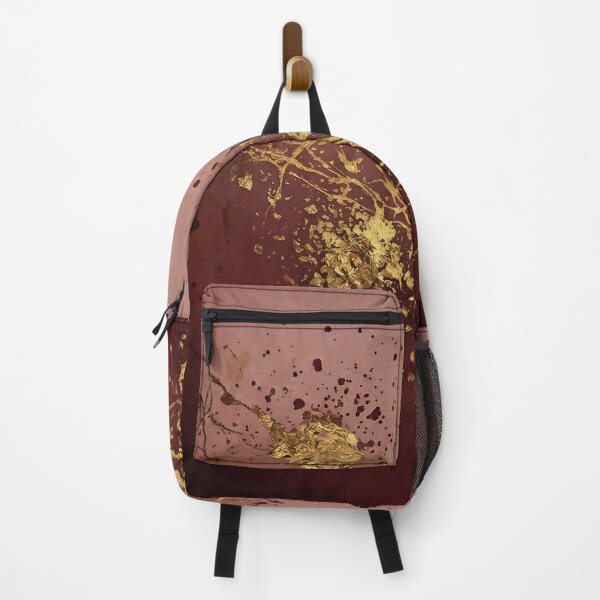 Item preview, Burgundy Gold Abstract Kintsugi Inspired Art designed and sold by asudesign.