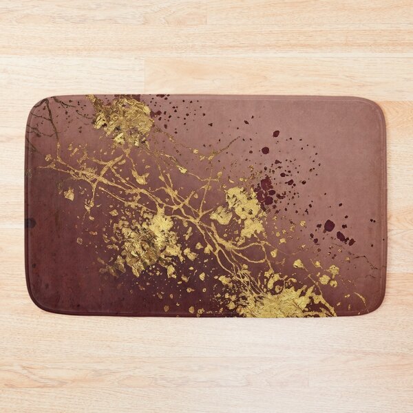 Item preview, Burgundy Gold Abstract Kintsugi Inspired Art designed and sold by asudesign.