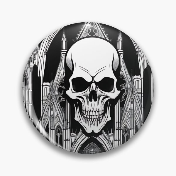 Item preview, Gothic Cathedral Architecture Skull Engraving designed and sold by DarkOriginArts.