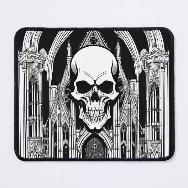 Item preview, Gothic Cathedral Architecture Skull Engraving designed and sold by DarkOriginArts.