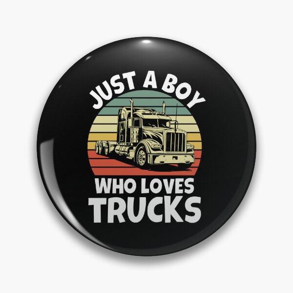 Item preview, Boy Who Loves Trucks Truck Lover Semi Truck Kids Quote designed and sold by Achrafdesign.
