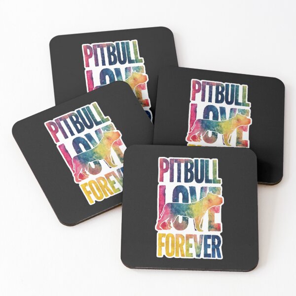 Item preview, Pitbull Love Forever - Colorful Rainbow Watercolor Silhouette designed and sold by My Pitbull Place.