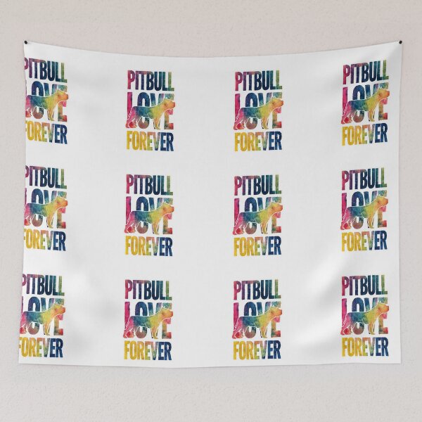 Item preview, Pitbull Love Forever - Colorful Rainbow Watercolor Silhouette designed and sold by My Pitbull Place.