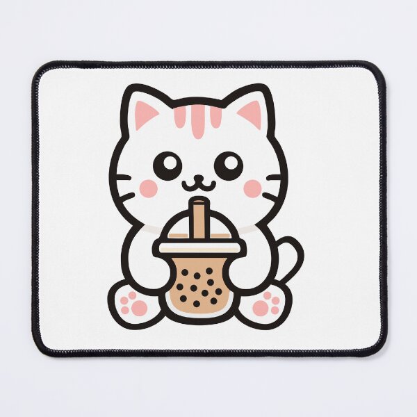 Item preview, Cute Kawaii Cat Drinking Bubble Tea designed and sold by IYI.