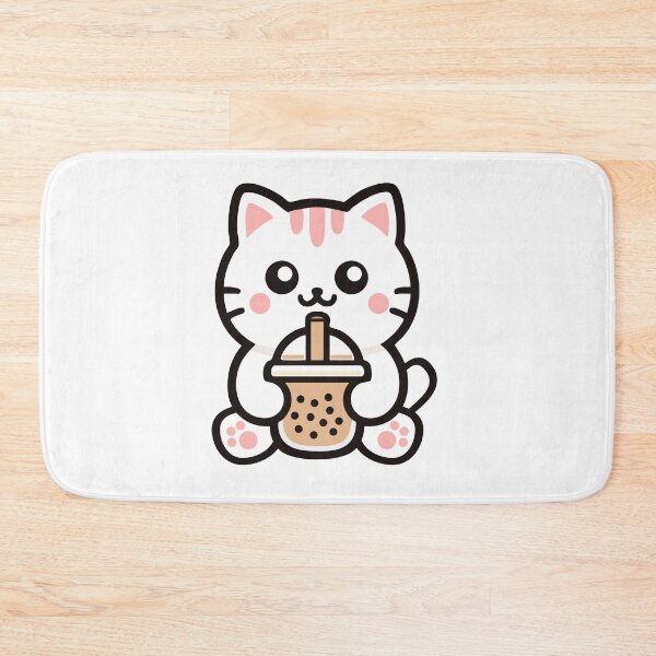 Item preview, Cute Kawaii Cat Drinking Bubble Tea designed and sold by IYI.