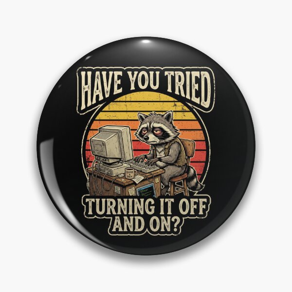 Item preview, Funny IT Support Raccoon Turning It Off designed and sold by IsDesignHub.