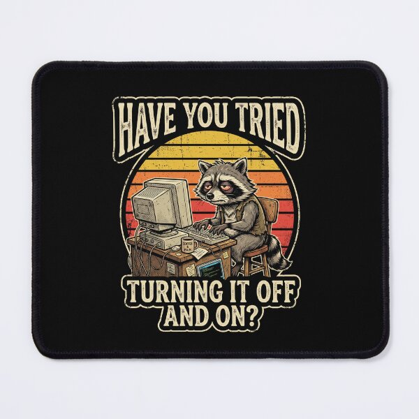 Item preview, Funny IT Support Raccoon Turning It Off designed and sold by IsDesignHub.