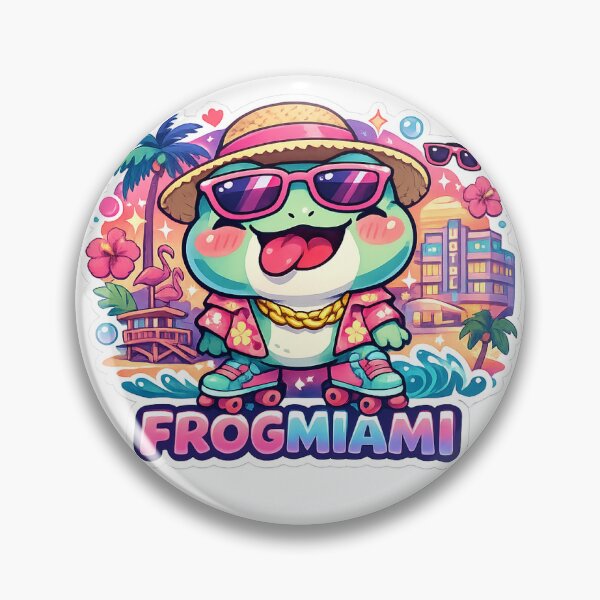 Item preview, Cute Roller Skating Miami Beach Frog designed and sold by Cozy404Lab.