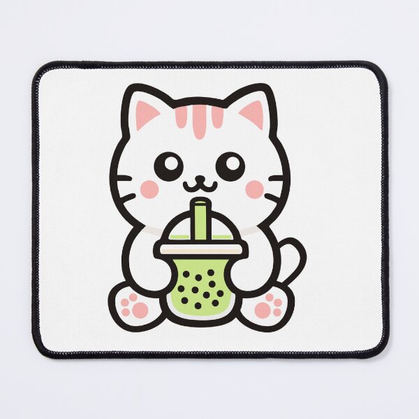 Item preview, Cute Kawaii Cat Drinking Bubble Tea designed and sold by IYI.