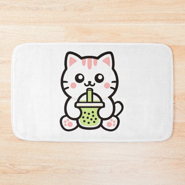 Item preview, Cute Kawaii Cat Drinking Bubble Tea designed and sold by IYI.