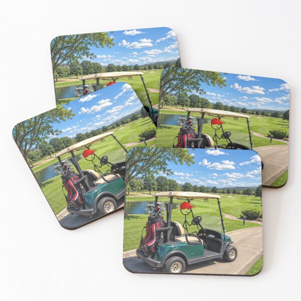 Item preview, Stick Figure Golfer in a Golf Cart designed and sold by Maria Dryfhout.